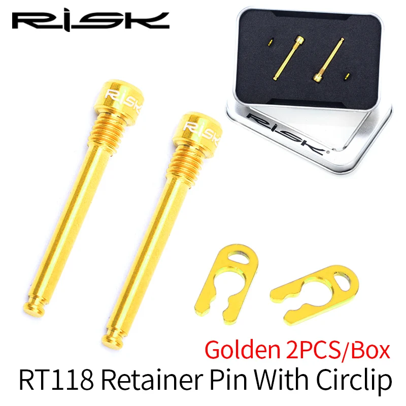RT-118-Golden RISK titanium велосипедный масляный дисковый тормозной зажим сверхлегкий MTB дорожный велосипед болты суппорта для SHIMANO масляный диск все серии масляный трубчатый винт - Цвет: RT-118-Golden