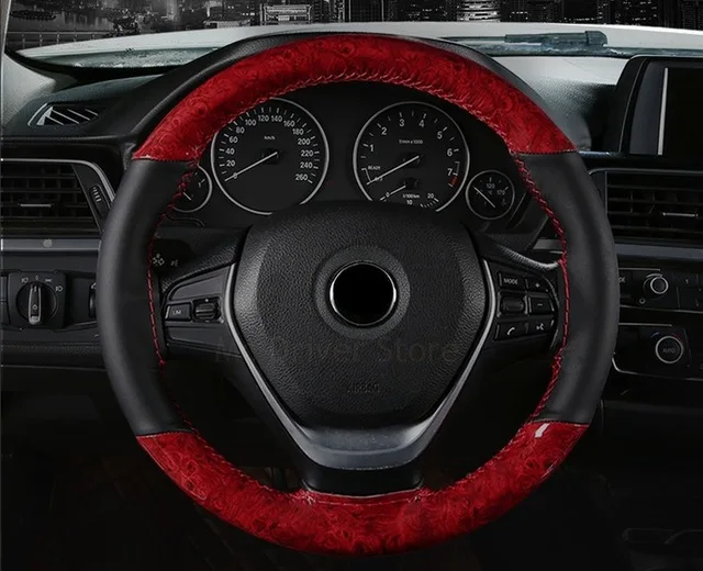 Чехол рулевого колеса автомобиля Универсальный 38 см для блеск faw v5 byd f0 f3 s6 Кадиллак ЦТС srx от АТС ХЦ cs35 Защитные чехлы для сидений, сшитые специально для chery tiggo 5 t11 - Название цвета: Smooth wine red