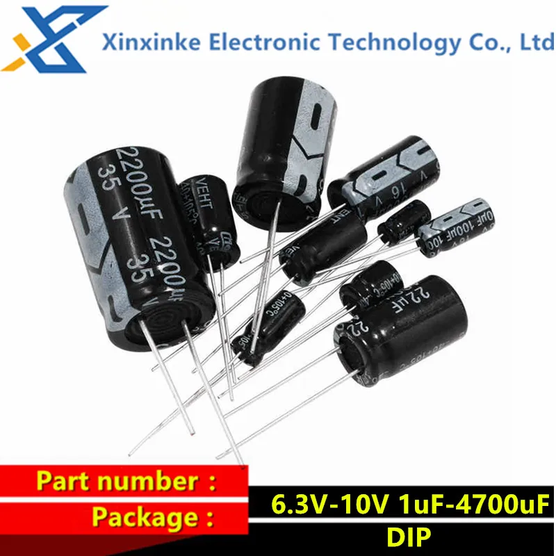 10PCS 6.3V 10V 16V 25V 35V 50V 63V 100V 400V 450V  47UF 100UF 220UF 330UF 470UF 680UF 1000UF Aluminum Electrolytic Capacitor