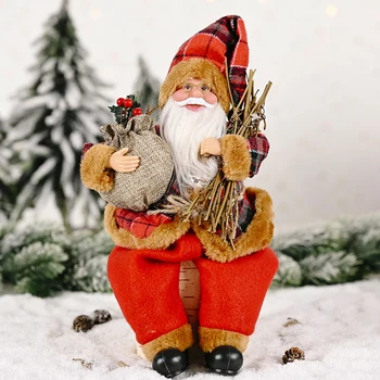 

Christmas Santa sitting Standing Pose Santa Claus Doll 35*20CM Durable