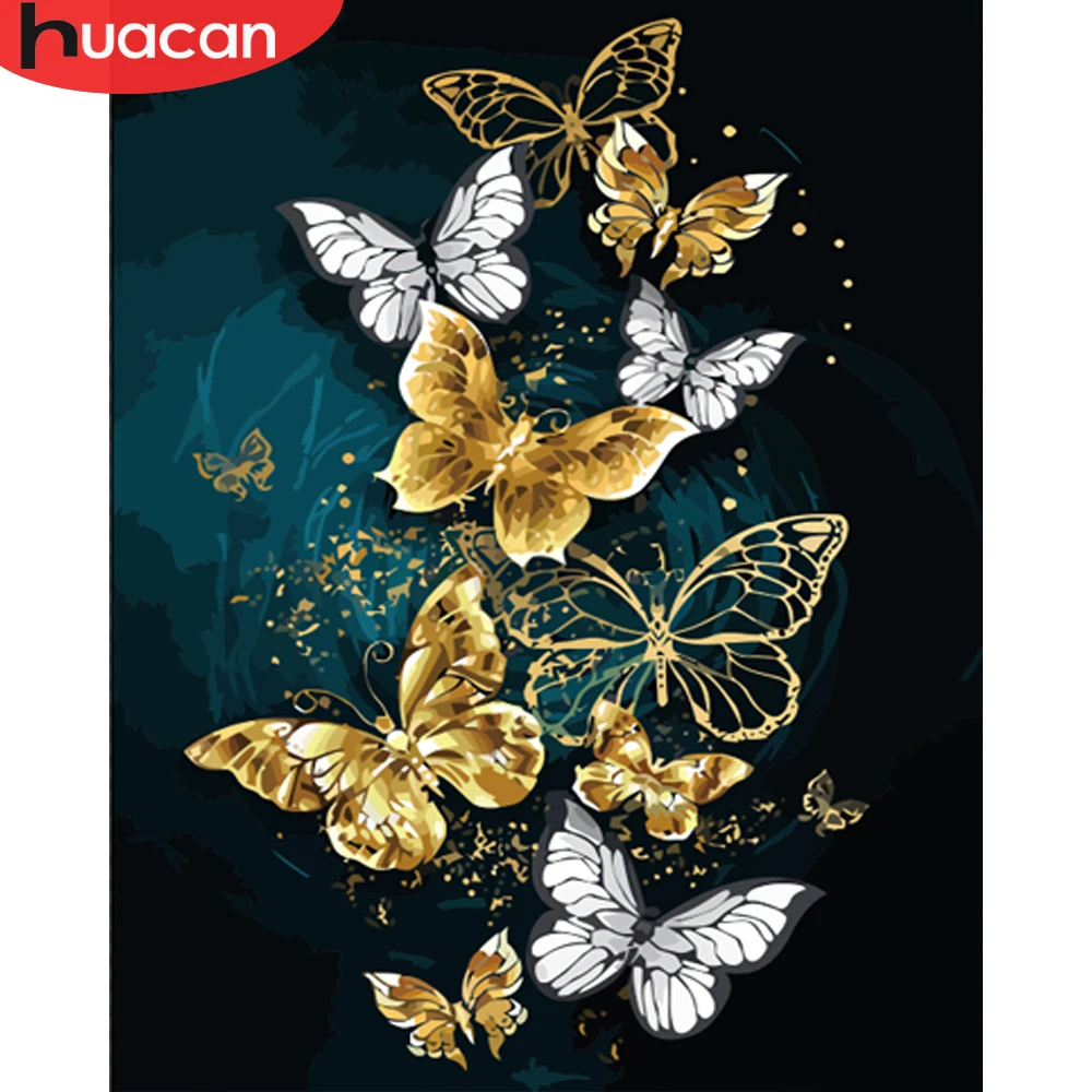 

HUACAN Painting By Numbers Butterfly Animals Modern Wall Art Canvas Painting Acrylic Paint By Numbers For Home Decor Frameless