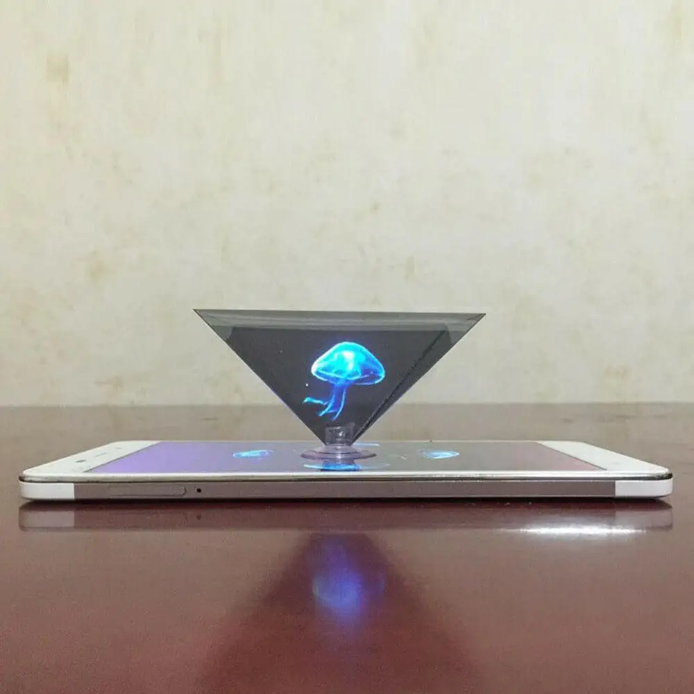3D Hologram Pyramid Display Projector Video Stand Universa household transparent For Smart Mobile Phone C8R3