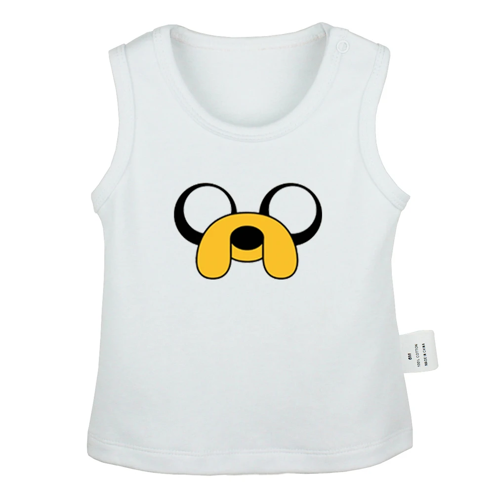 JcBabyYV020W Милый финн из мультфильма «Время приключений» собака Jake дизайн новорожденных мальчиков и девочек топы на бретелях малышей жилет без рукавов хлопковая одежда для новорожденных - Цвет: JcBabyYV020W