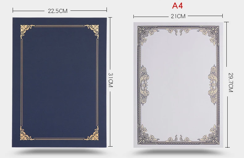 10 UNITS Bulk Order Horizontal Vertical Certificate Paper Cover, Employment Letter Authorization Universal Thin Sleeves