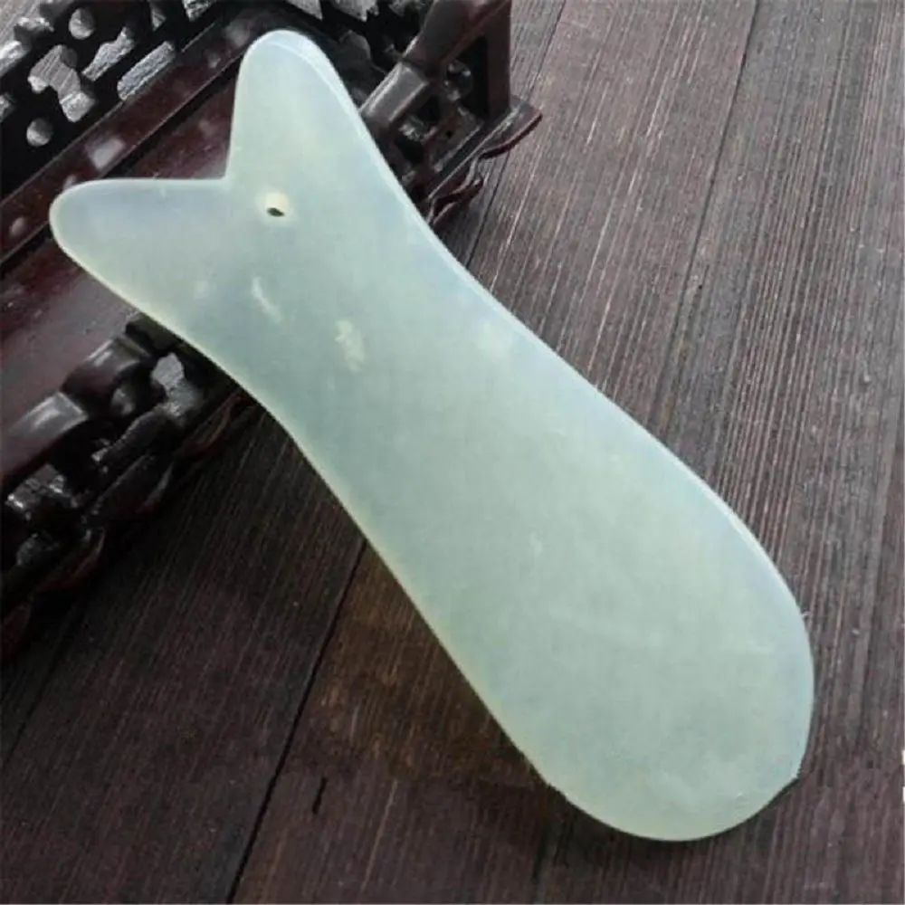 1pcs Natural Jade Stone Crystal Scraping Board Guasha Board Face Arms Legs Full body Detoxification Massage 3