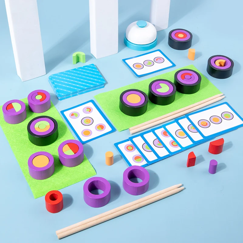Montessori Wood Toys Puzzle Party Card Games Sushi Master Contest Competition Game Early Educational Kids Toy Japanese Food Gift 5