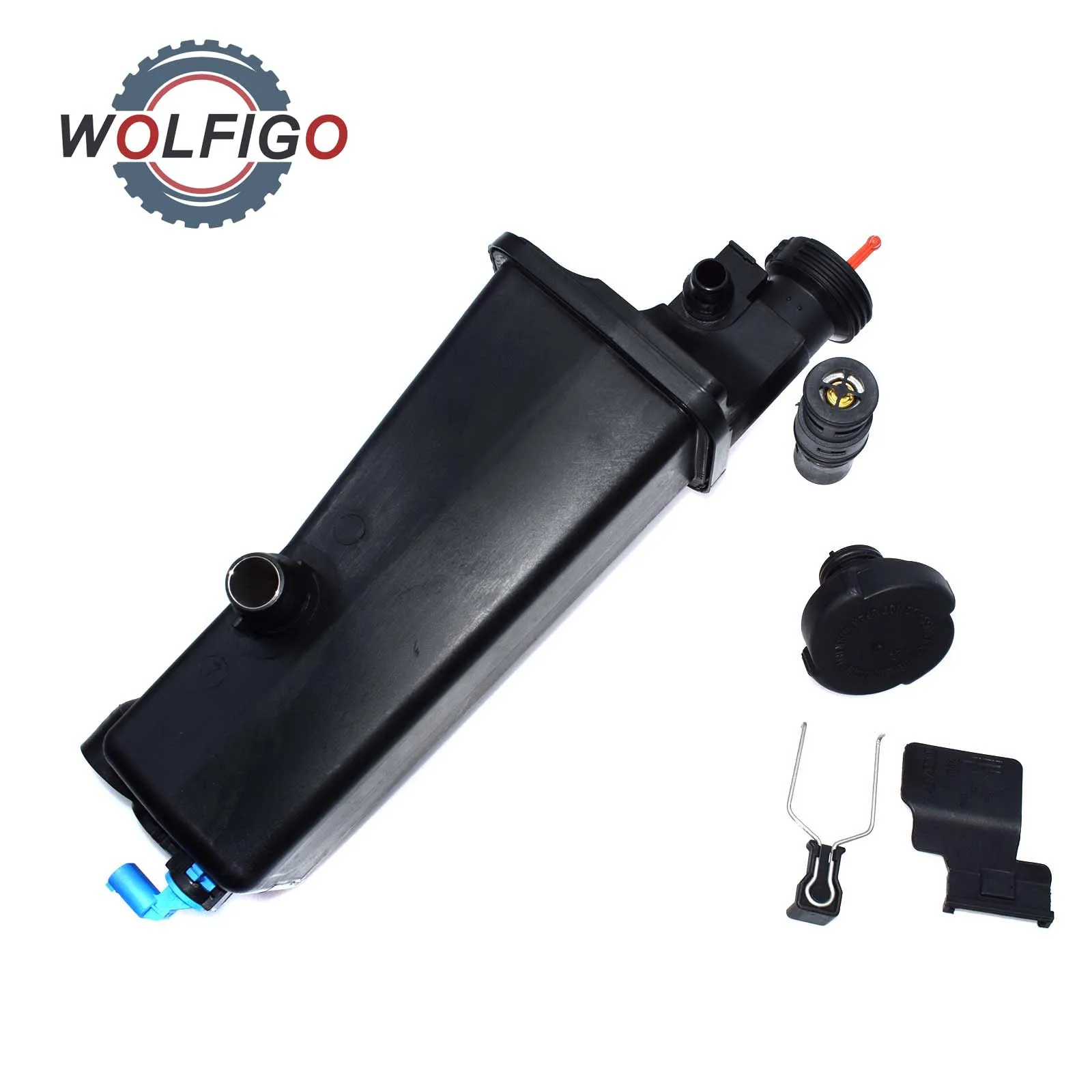 Расширительный бак WOLFIGO радиатор с крышкой датчиком уровня и термостатом для BMW E46
