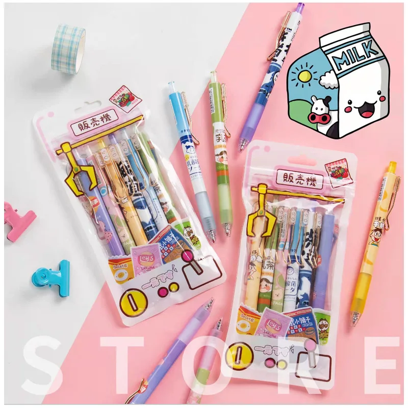 30 Pcs/lot Kawaii Snack Gel Pen Set Cute 0.5mm Black Ink Signature Pen  School Office Writing Supplies Promotional Gift - Gel Pens - AliExpress
