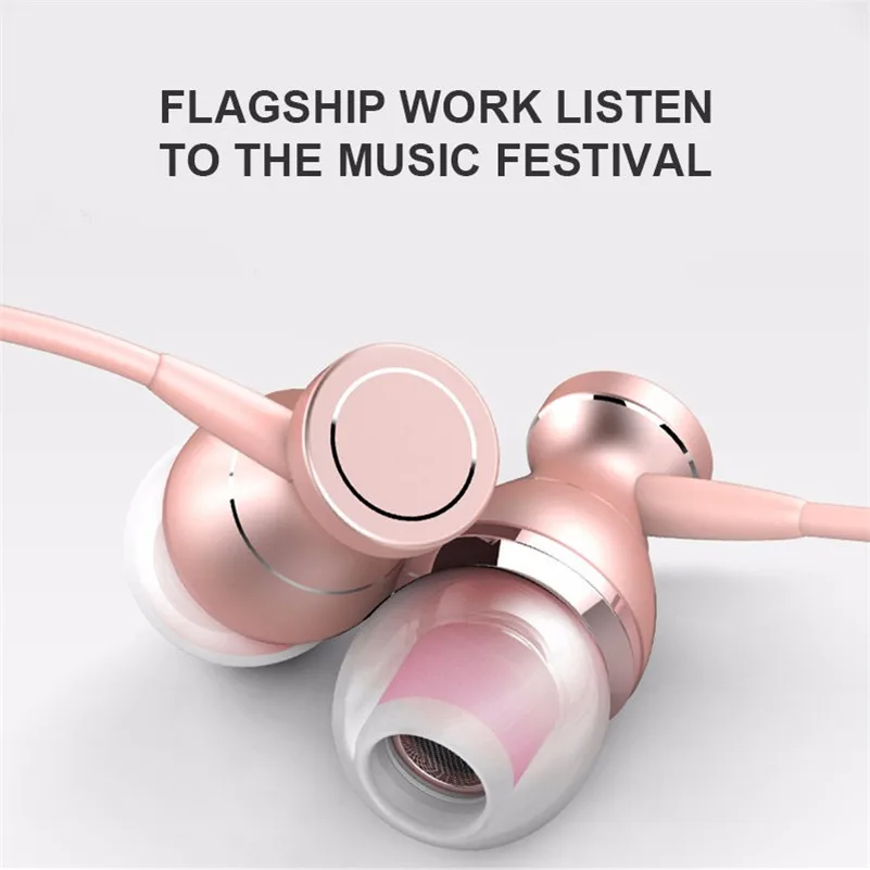 

Magnet Metal Wire Control Metal Movement With 3.5mm Plug Anti-Sweat Sport Earphone with Mic Handsfree Earbuds for Smart Phone