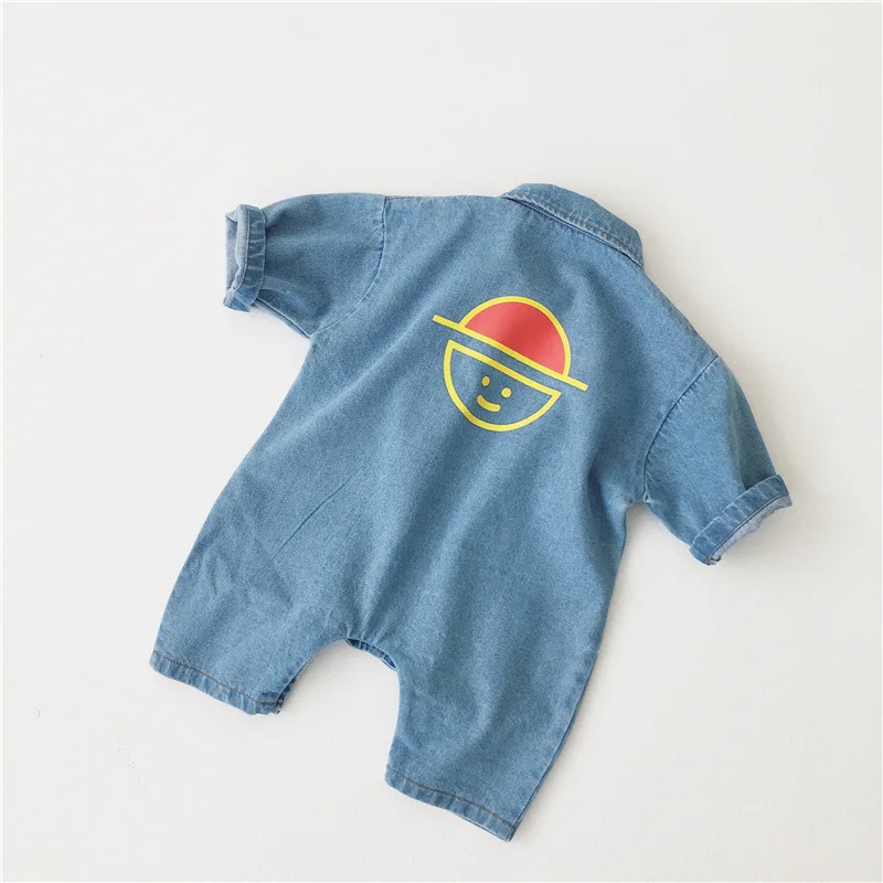 Ins/осенние комбинезоны в Корейском стиле для маленьких девочек; милая детская одежда с рисунком