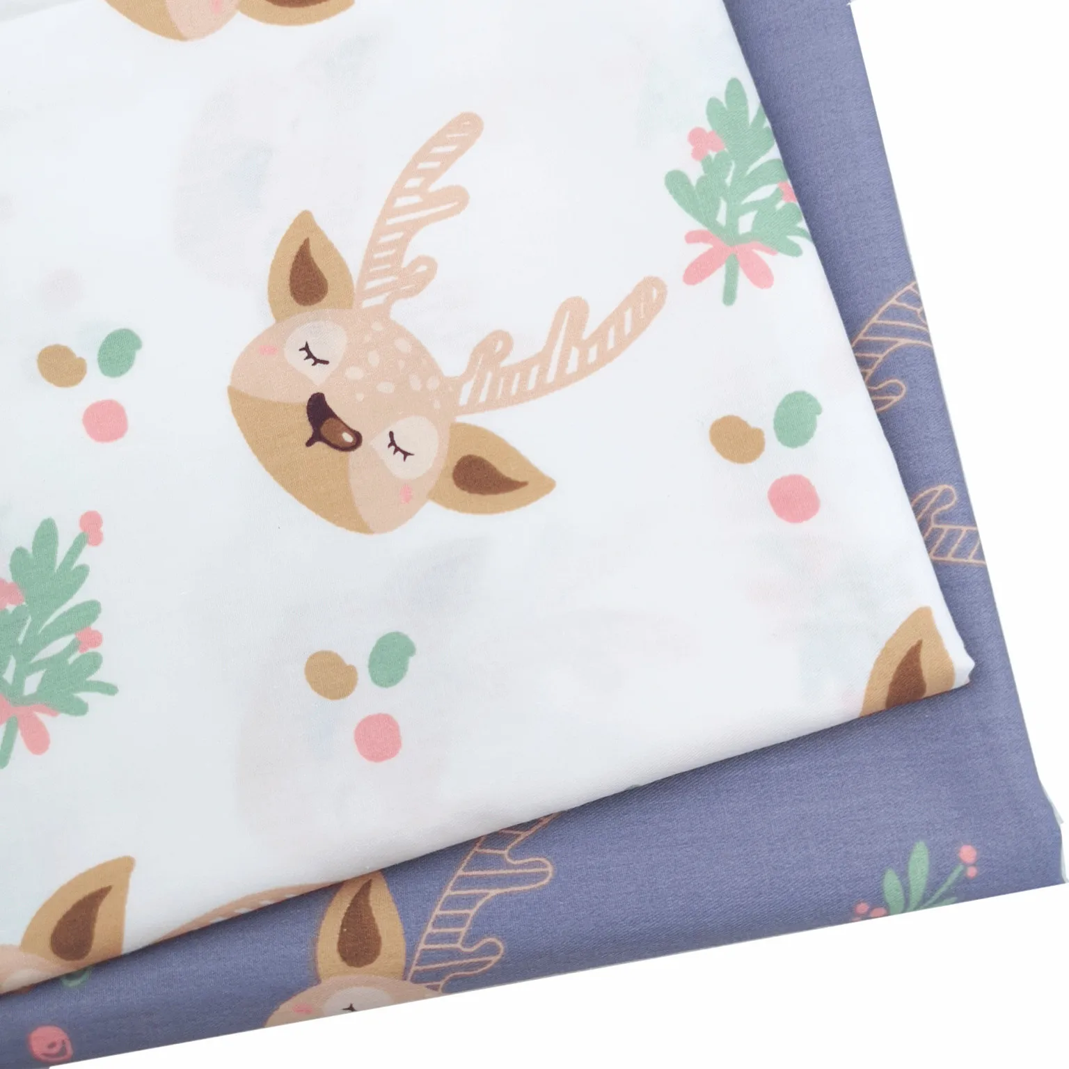 

Deer Head Printed Diy baby Bedding Decor Sheet Crib Cushions Pillows Sewing Clothes Tecodos an Metra Tilda 100% Cotton Fabrics