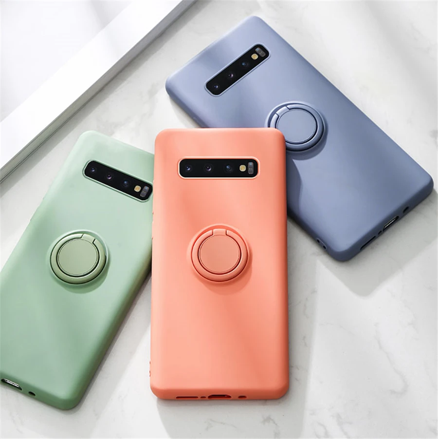 Силиконовый чехол с кольцом для Samsung Galaxy S20 U S10 Plus S9 S8 S10E чехлы телефонов Note 9 10 20 |
