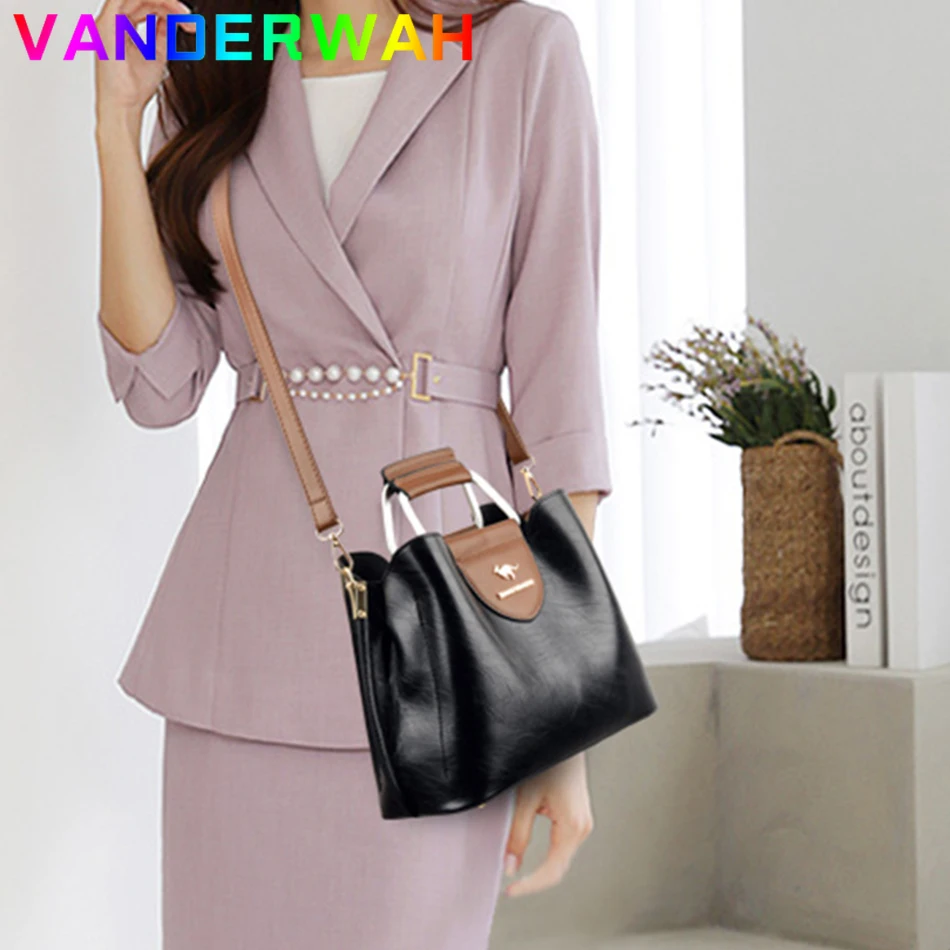 3 Schichten Marke Kleine Tragetasche Ölhaut Lederhandtaschen Damentaschen Er Damen Schulter Crossbody Handtaschen für Frauen_voghion.com