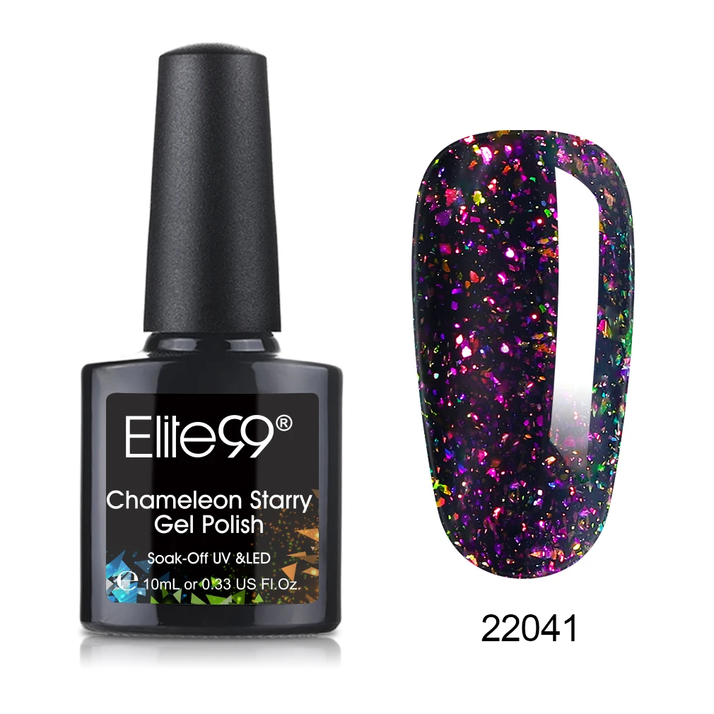 Elite99 Bling Chameleon Holographic Gel Polish Starry Sparkle Glitter Sequins UV Gel Polish Soak Off Nail Art Lacquer Varnish - Цвет: 22041