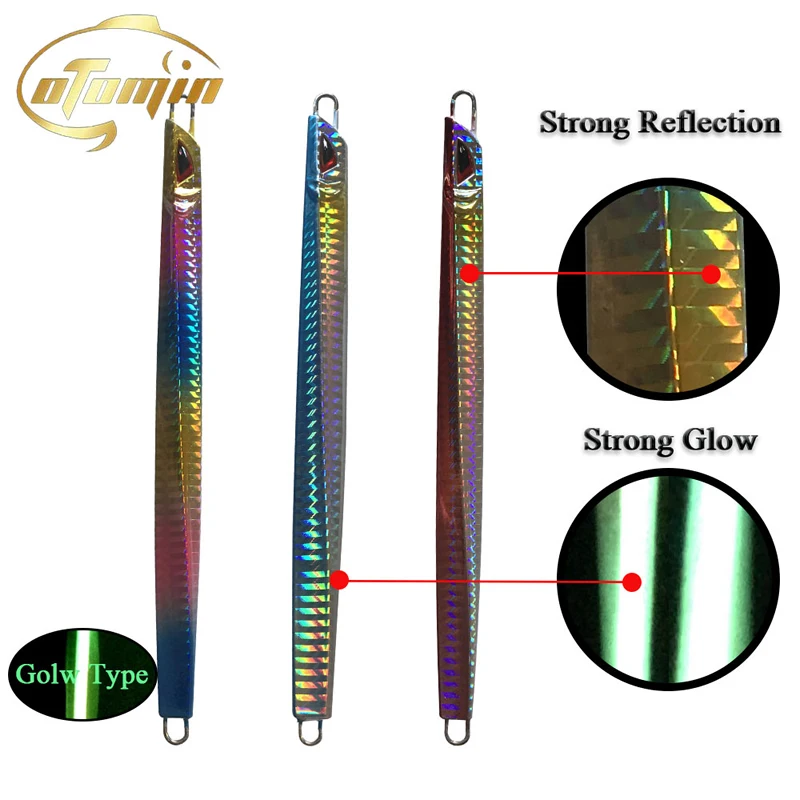 

otomin speed metal jigging lure one set High Quality Lead Fish fast falling Jigs 130g-180g 3 colors saltwater fishing lure