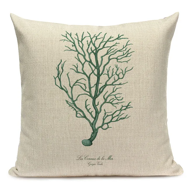 Decorative Cotton Retro Painting marine decoration Pillow Covers 45Cmx45Cm Square Replacement Printed Cushions Pillow Case - Цвет: 1