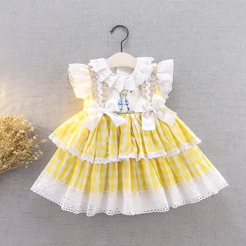 

Retail 5240 Ruffles Plaid Toddler Tutu Princess Baby Girl Dress 2020New Summer Party Wedding Kid Dress For Girl Children Clothes