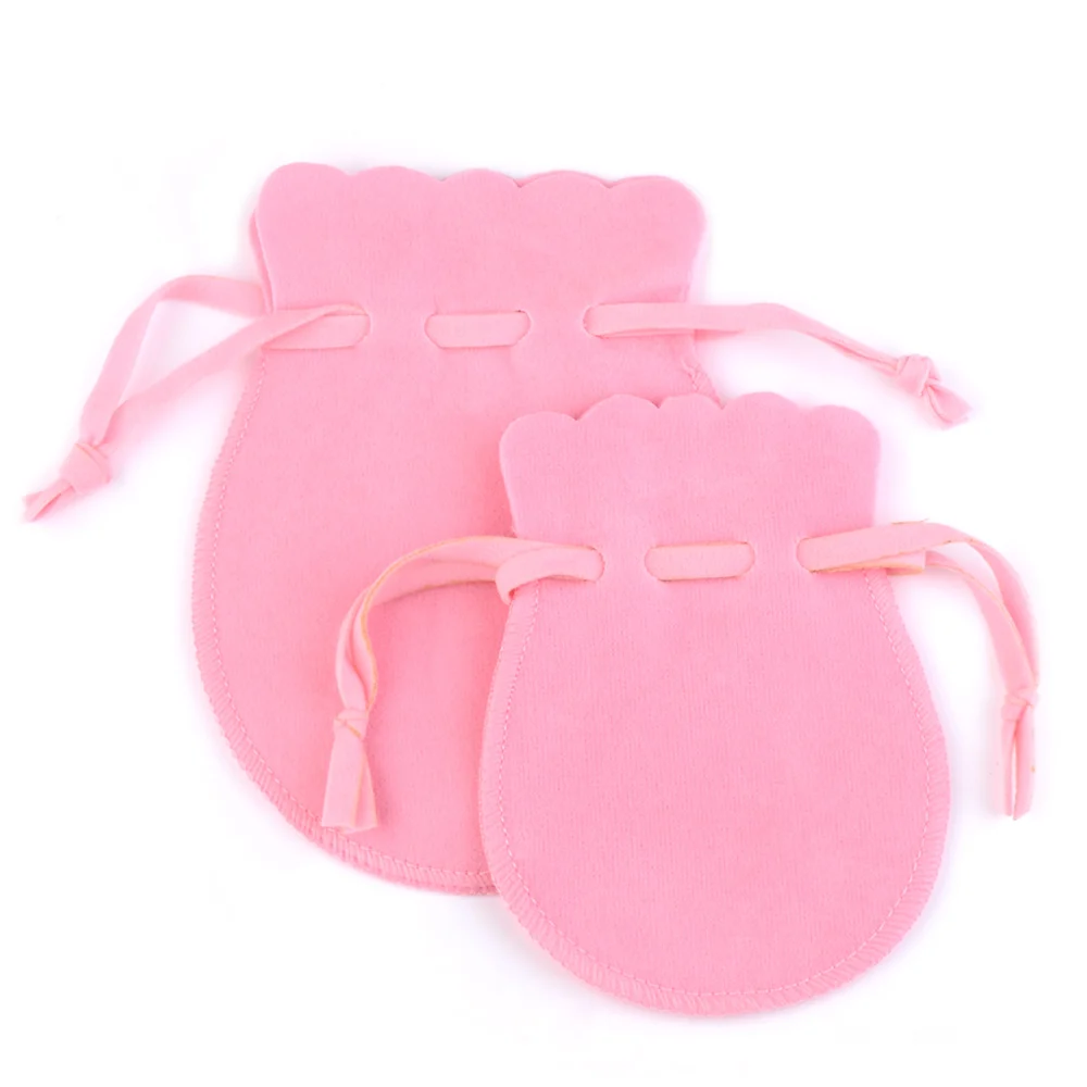 10pcs/Lot Round Velvet Bag 7x9 9x12cm Jewelry Organizer Dustproof Flannel Drawstring