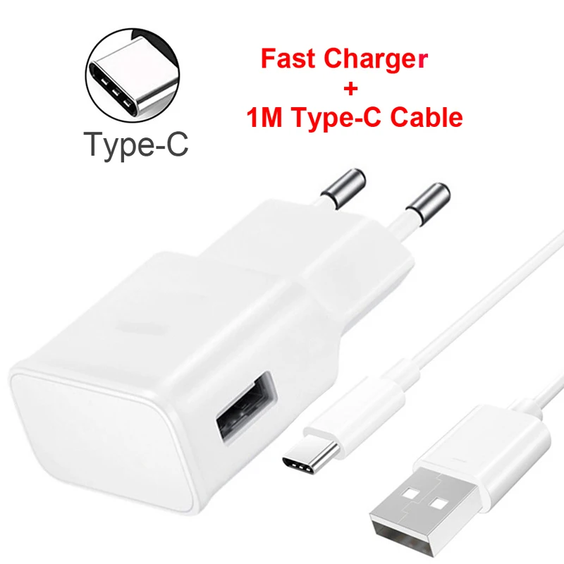 For Samsung S10 A50 A70 Fast Charger USB Type-C Cable Adaptive Fast Charging Charger for Samsung S10E S10 plus S9 S8 Note 10 8 9 65w charger Chargers