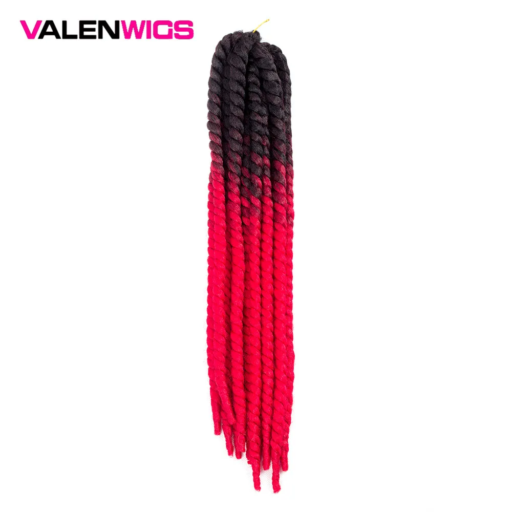 

Valenwigs Crochet Hair Havana Mambo Twist Crochet Braid 22 Inch 100g Ombre Color Synthetic Fiber braiding hair For Afro Women