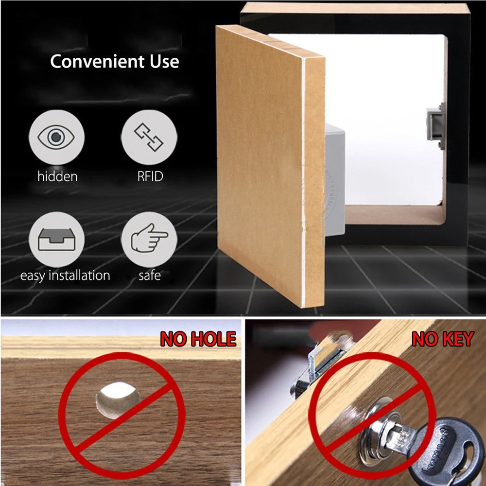 

Battery RFID IC Card Sensor Cabinet Drawer Smart Lock DIY Invisible Hidden Digital Lock without Perforate Hole Intelligent
