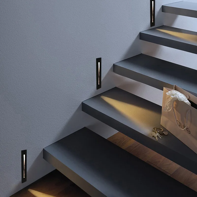 3W Ressessed Led Stair waterproof IP65 AC85-265V indoor corner step stairway hallyway staircase lamp sensor lamp
