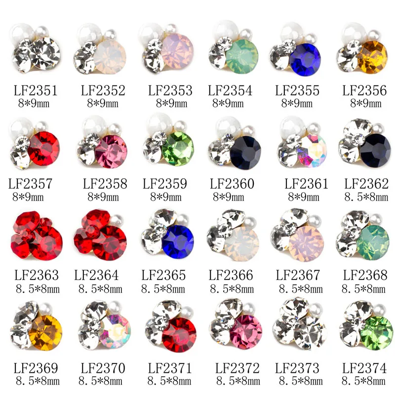 10pcs/pack 3d Crystal Nail Stones 8.6*7.6cm Gold Bottom AB Protein Glitter Diamond Pile Drill Alloy Nail Jewerly Rhinestones#11 6