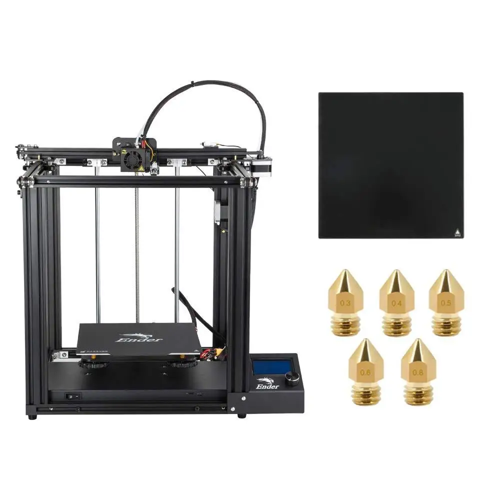 CREALITY 3D Ender-5/Ender-5 Pro Printer Enclosed Structure Power off Resume Printing Add Glass Build Plate and Nozzles best 3d printer 3D Printers