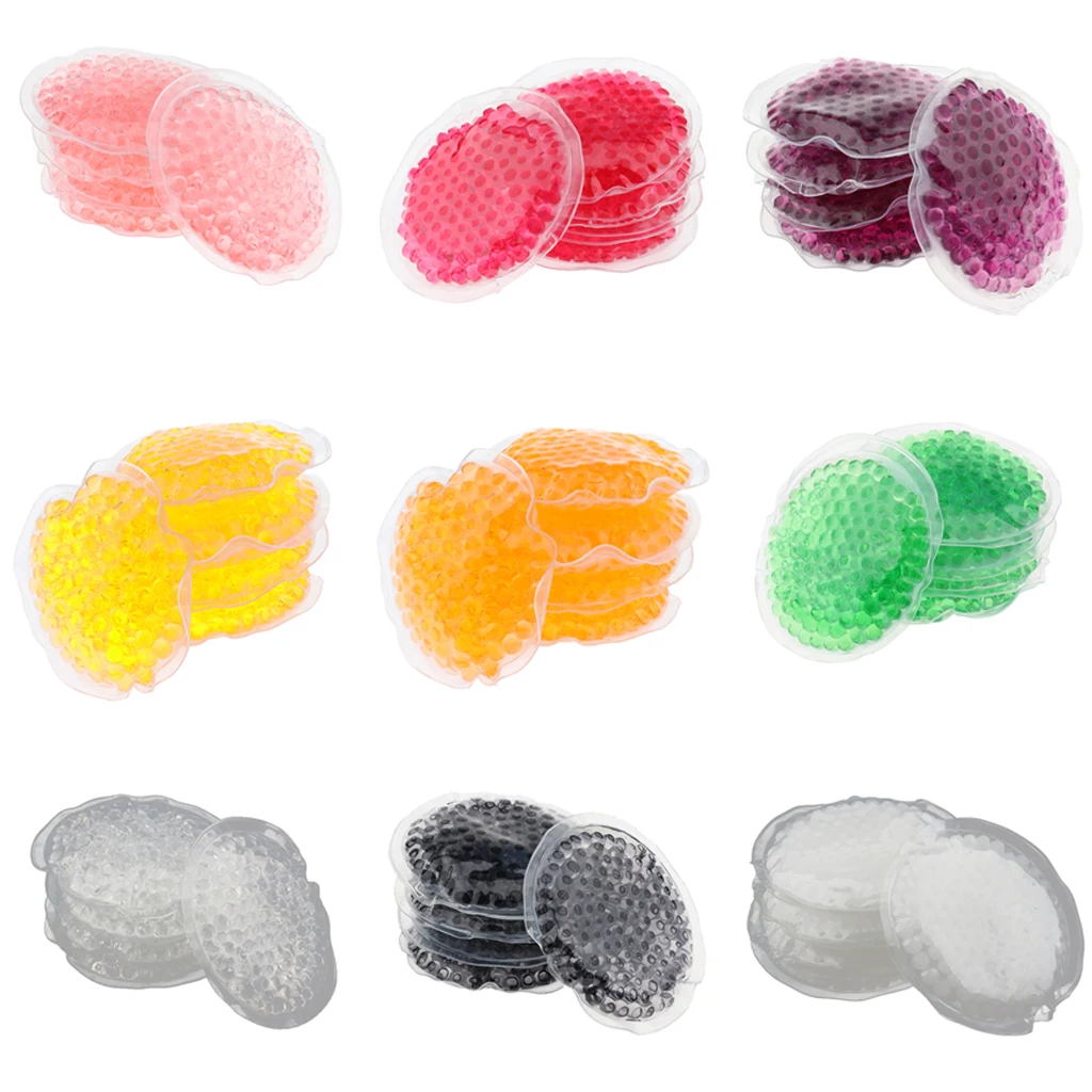 5x Round Reusable Gel Heat Cold Hot Pack Microwavable Mask for Tired Eyes Stress Sprain Injuries Pain Relief