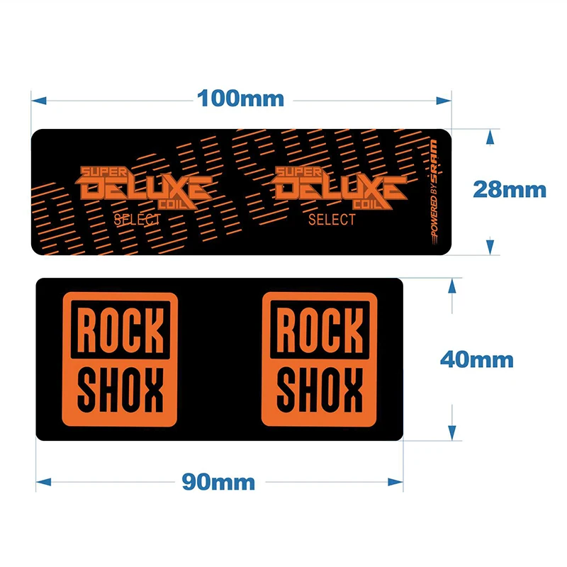 Rock Shox 2020 Super Deluxe Ultimate Rear Shock Decal Sticker Adhesive Orange 