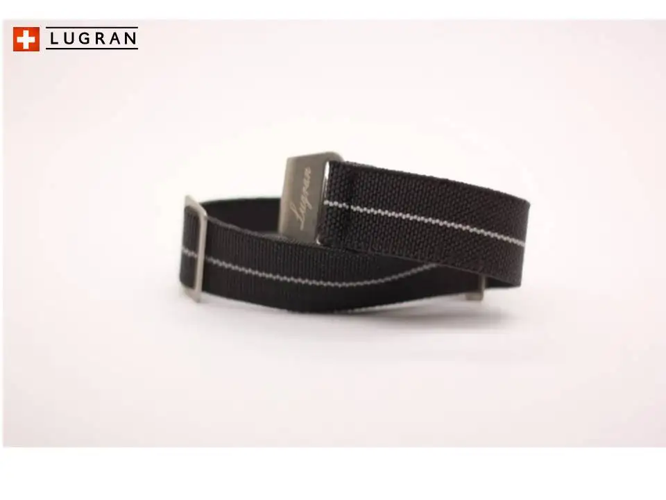 Black -white line Lugran Parachute ремень Ver. Эволюция НАТО нейлон ремень ремешок эластичный ремешок для часов 20/21/22 мм 904 из нержавеющей стали - Цвет ремешка: Black -white line