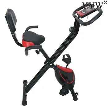 

Foldable Fitness Cycling Bike Indoor Cycling Bike Web Brake With 8 Resistance Level Fitness Body Building X Type Exercise Bike