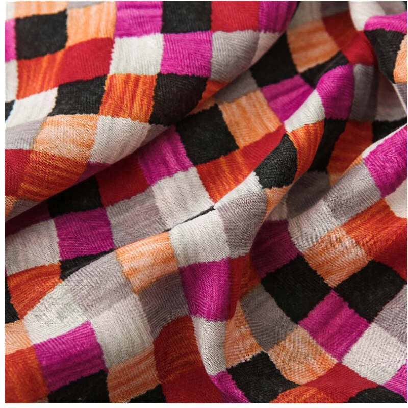 Fashion Women grid Scarf Long size 180x90cm Cotton scarves Winter Lady Scarves Soft Shawl Wrap Scarf Elegant for Christmas  (10)