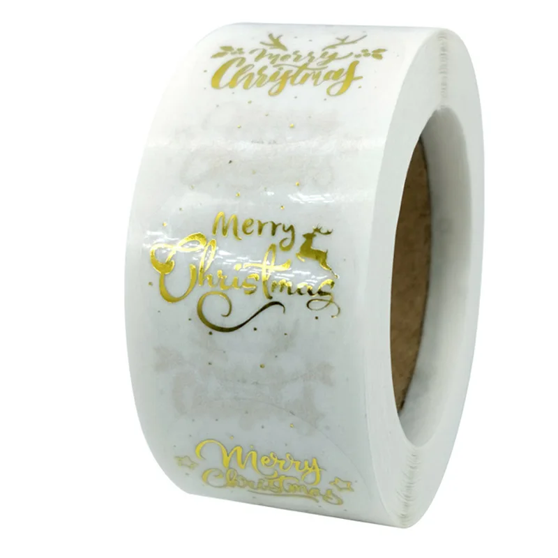 1in Счастливого Рождества наклейки Снеговик этикетки для печати на Рождество