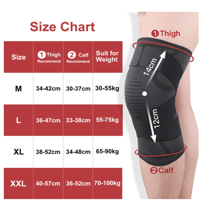 New Compression Belt Knit Sports Knee Pads Badminton Running Fitness Knee Pads Outdoor Climbing Knee Pads Red And Black