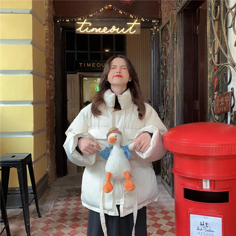 Женское зимнее пальто в Корейском стиле, ультра толстое, с подкладкой, Ulzzang, одноцветное, с карманами, на талии, с подкладкой, повседневное пальто, куртка, ткань