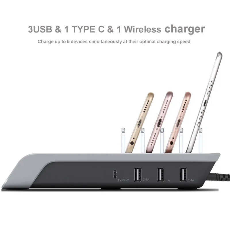 DDKSPARK держатель для iphone samsung мульти тип-c зарядная станция универсальная Новая быстрая qi Беспроводная Европа США Великобритания Австралия вилка