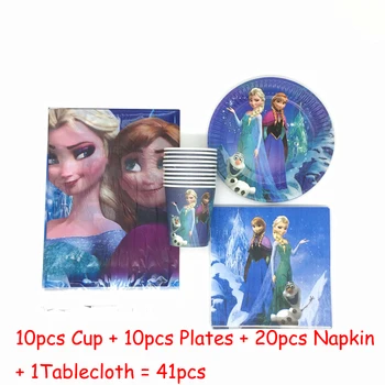 

41pcs Disney Frozen Birthday Party Decorations Supplies Paper Baby Shower Cup Plate Napkin Tablecloth Princess Elsa Anna Party
