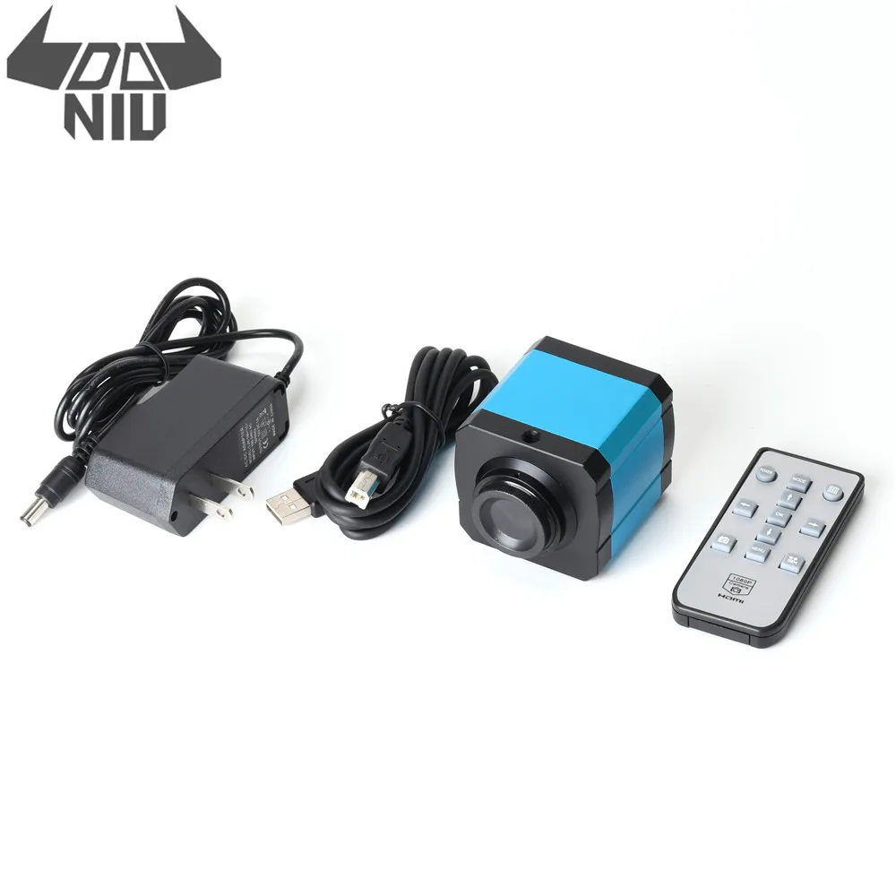 

DANIU HD USB 37MP 1080P TF Video Recorder Microscope Camera with Stand and Zoom 100x C Mount ZoomLens For Lab PCB IC BGA Repair
