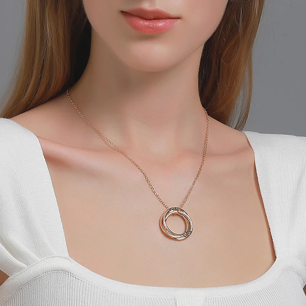 Fashion Multi-layer Circle Necklace For Women Retro Simple Adjustable Clavicle Chain Girl Trend Jewelry Gift | Украшения и