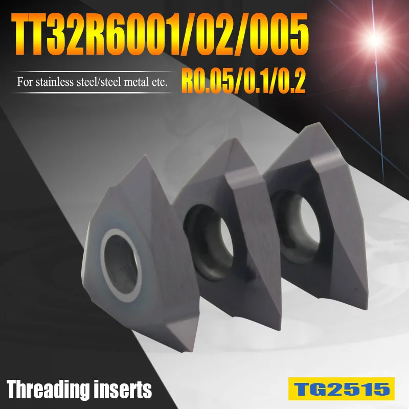 

TT32R6001 TT32R6002 TT32R60005 Thread Turning Tools Pitch Carbide Inserts Blade for Steel and 304 Stainless Steel