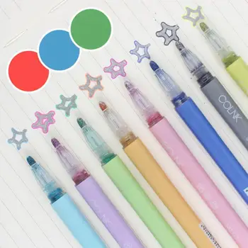 

Flash Contour Pen Creative Occupation Stylish Plastic Highlighter Double Line Outline Draw Marker Fluorescent Stationery