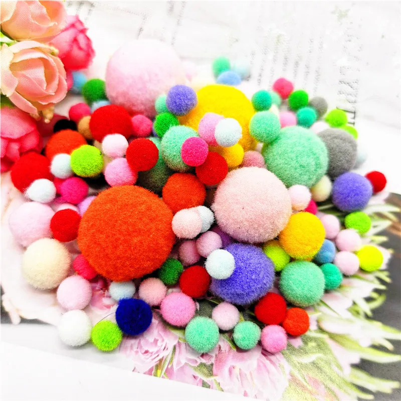 Mini Fluffy Soft Pom Poms Ball Handmade Kids Toys Wedding Decor DIY Sewing Craft Supplies 50g 10/15/20/25mm pom poms craft supplies fluffy ball accessories craft toys craft supplies