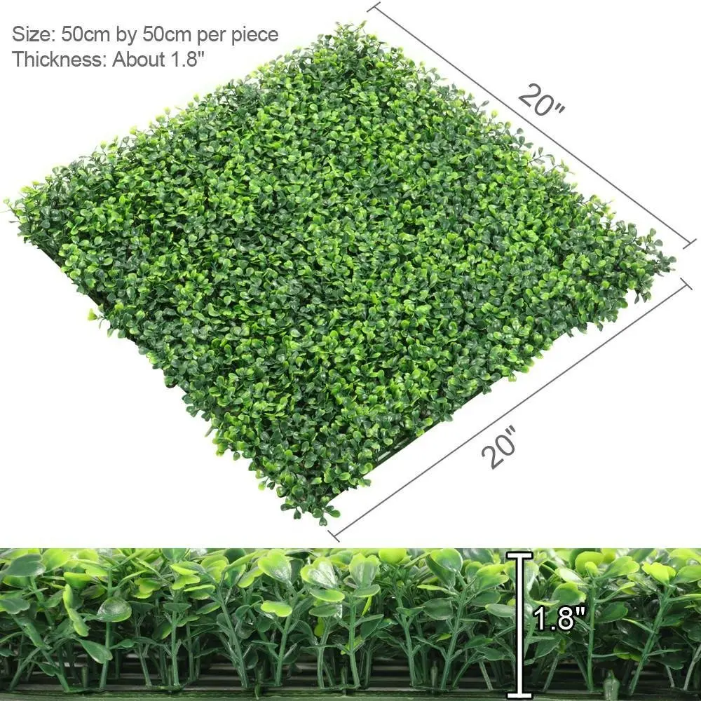 13 шт. 20x20 дюймов искусственная самшитовая изгородь панель ограда из растений открытый и крытый зеленый