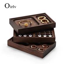 

Oirlv Newly Walnut Multi-function Jewelry Display Tray for Bangle Ring Diamond 18*11.2*2.8cm Jewelry Organizer Trays Customized