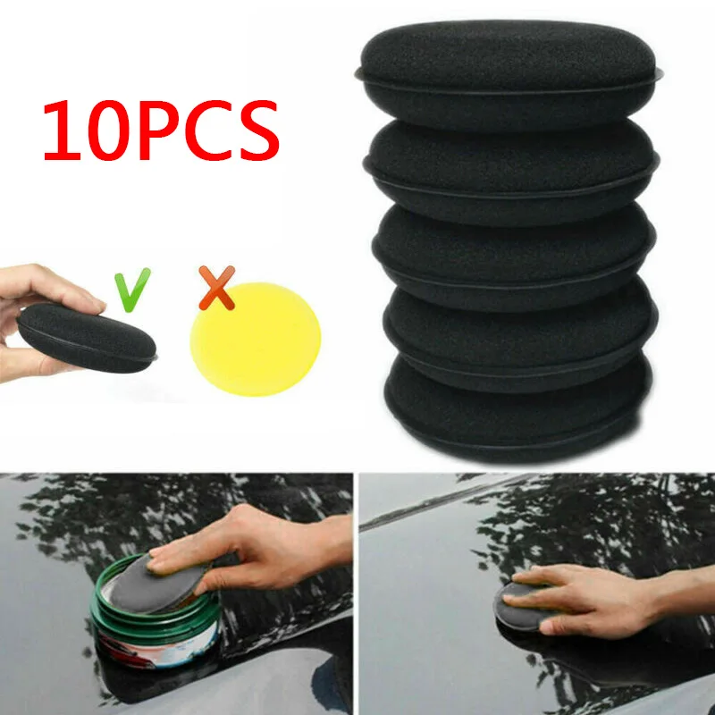

10Pcs Polishing Waxing Sponges Microfiber Soft For Car Auto Care Wax Washing