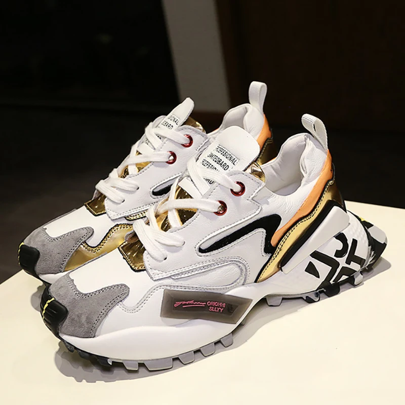 Женские кроссовки на толстой подошве теннисные туфли платформе со