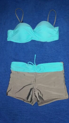 Swimsui2019 комплект бикини пуш-ап купальник для женщин купальник размера плюс Лоскутные шорты Танкини Спортивный Купальный костюм из двух предметов