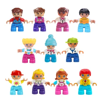 

6pcs 11pcs Large Building Blocks Dolls Figures Little Kids Girls and Boys Princess Prince Compatible with Duplo