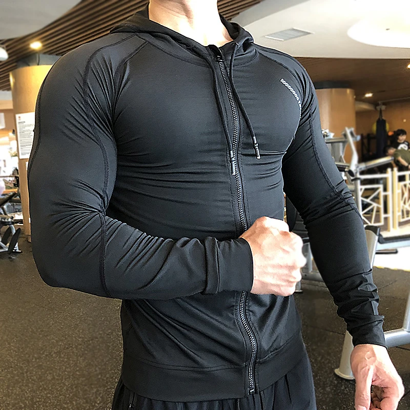 Men Hoodies Gym Sport Running Training 